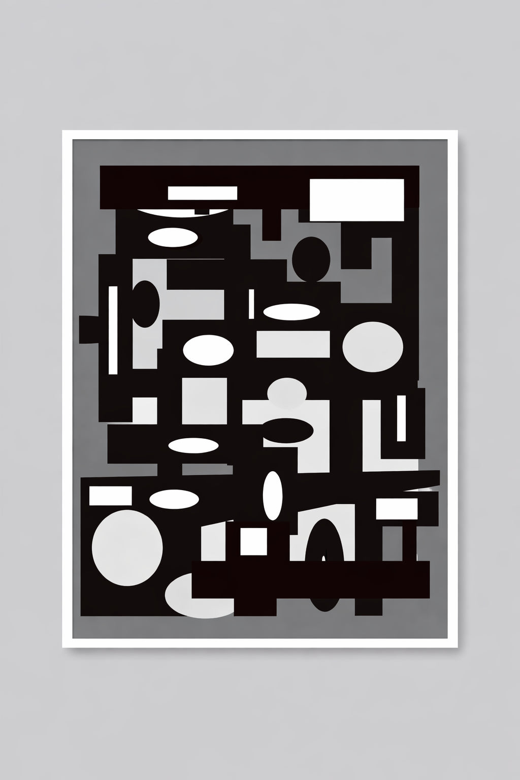 Black and white geometric abstraction fine art print
