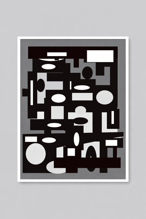 Black and white geometric abstraction fine art print