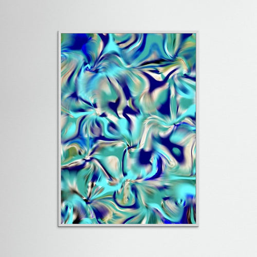 "Turquoise Tide" — Fluid Abstract Digital Print