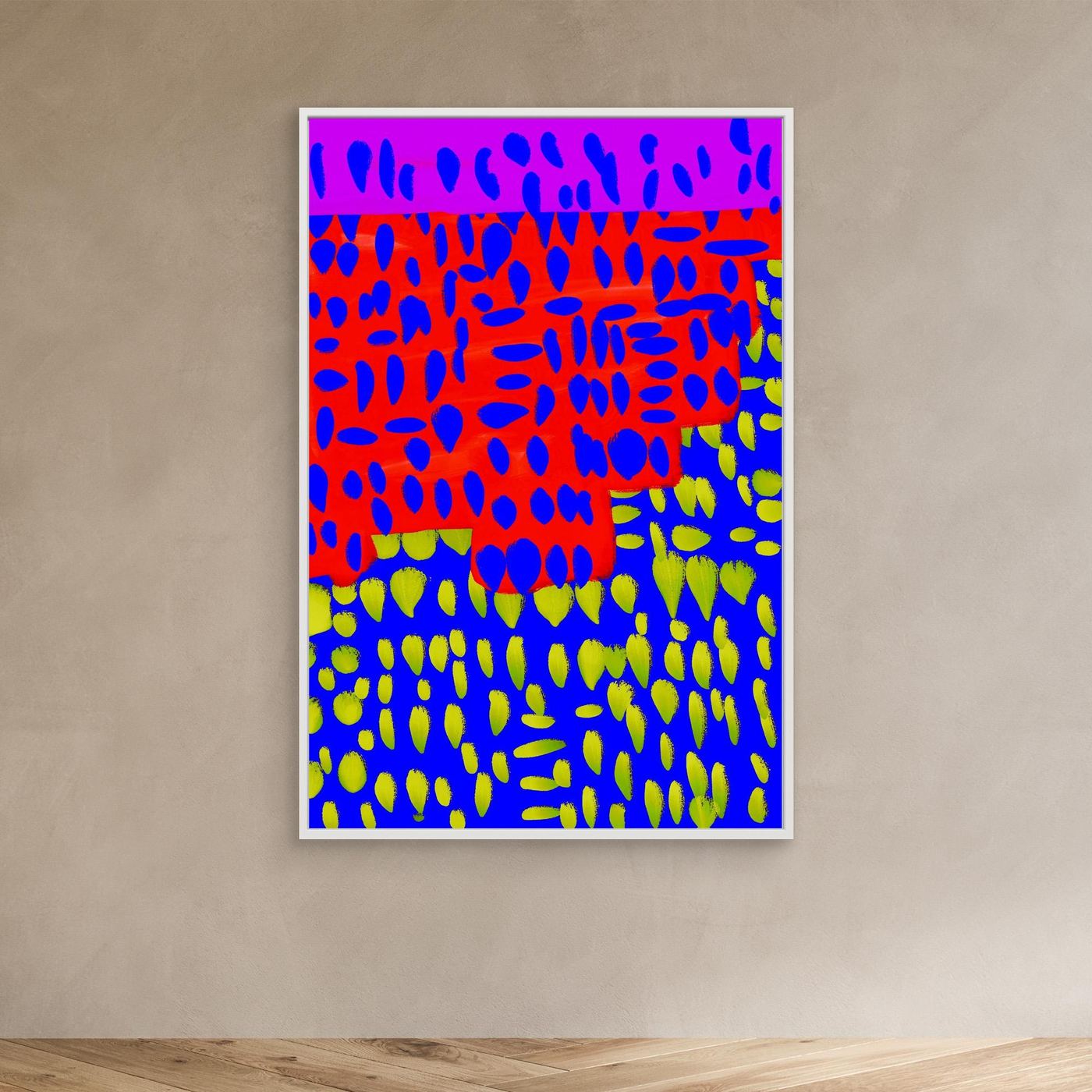 Florescent Abstract - Colours to stir attention to detail. CANVAS.