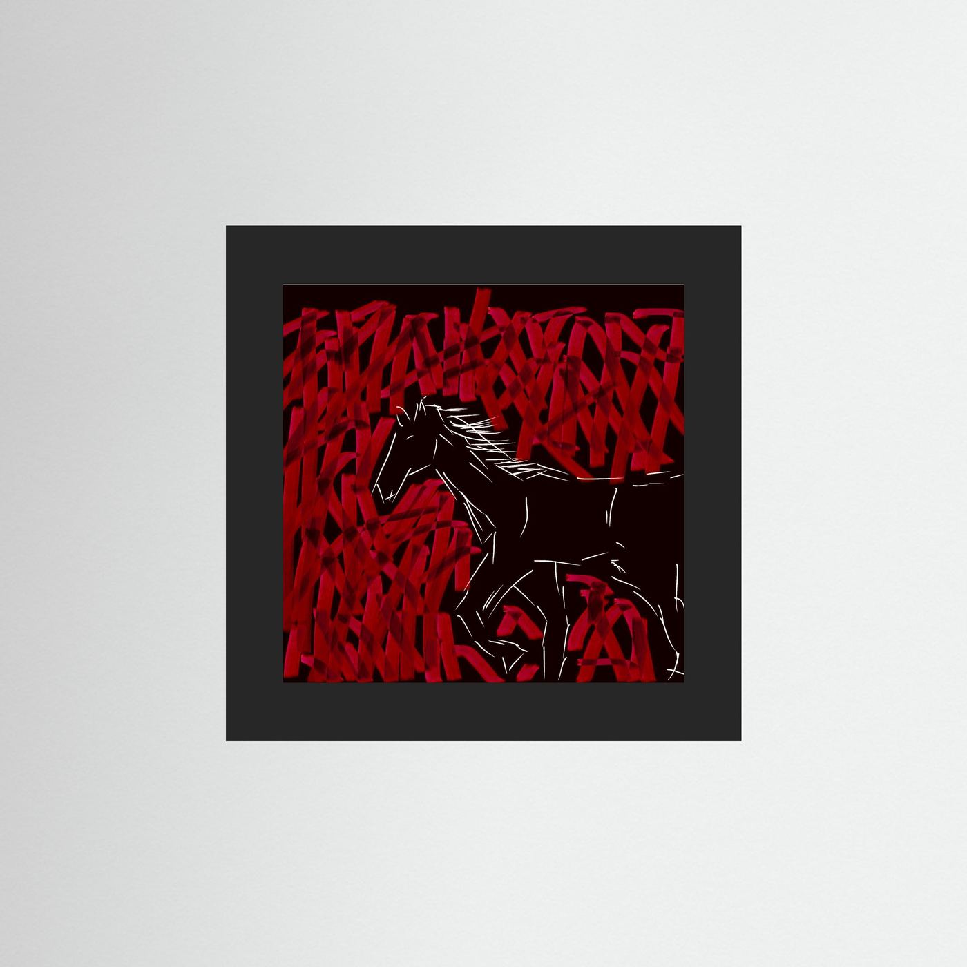 Wild Horse Run - An abstract horse silhouette print-art