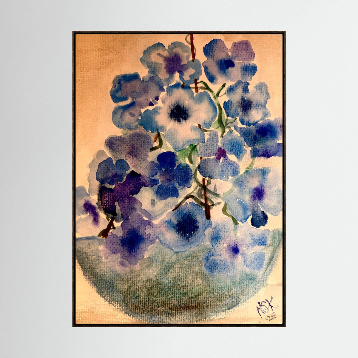 Saphire Blossom- CANVAS - ( many size and frame options)