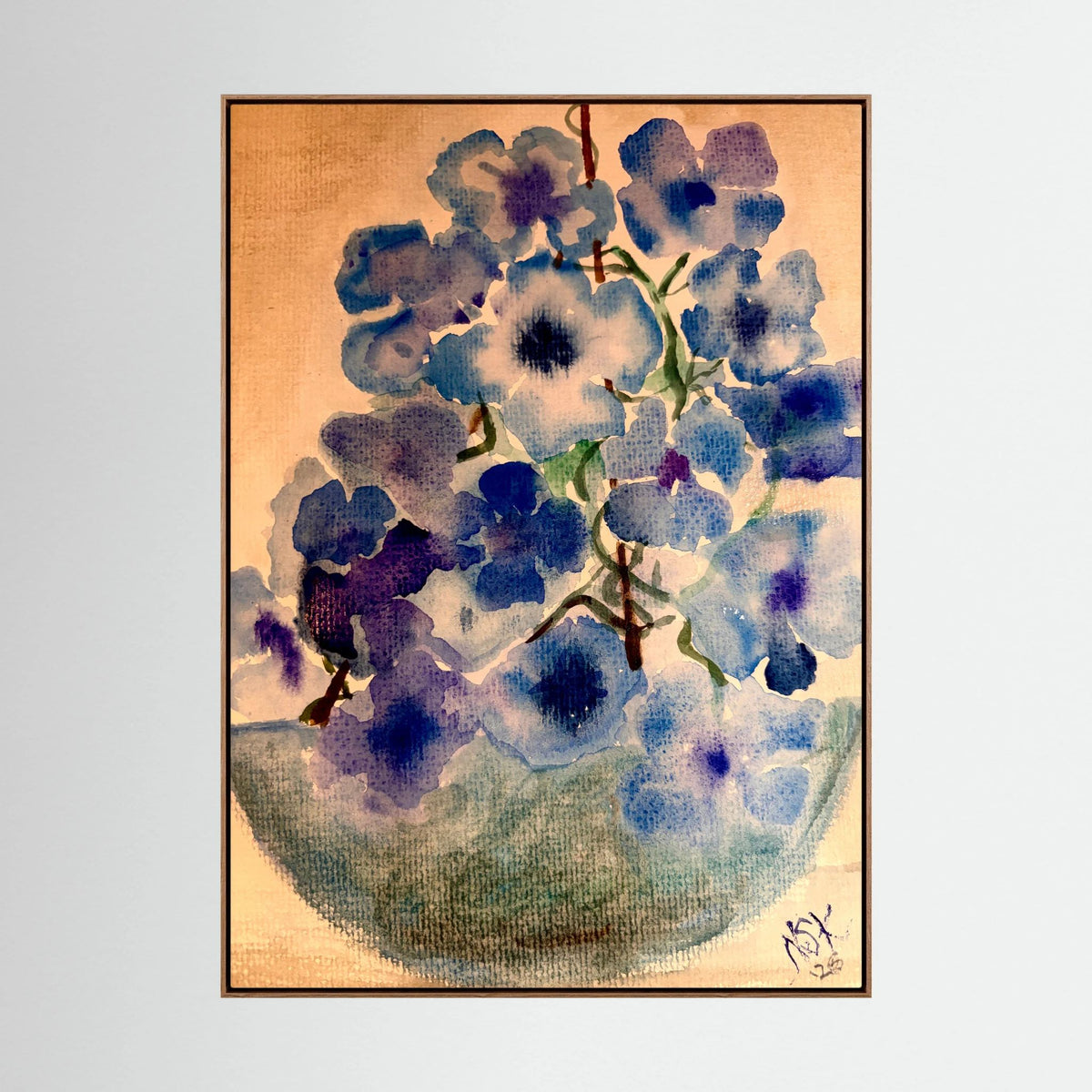 Saphire Blossom- CANVAS - ( many size and frame options)