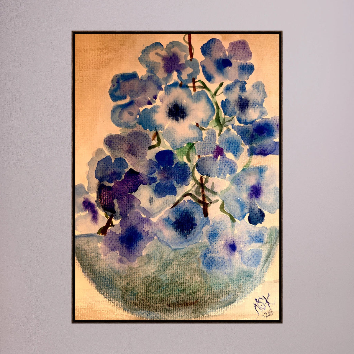 Saphire Blossom- CANVAS - ( many size and frame options)