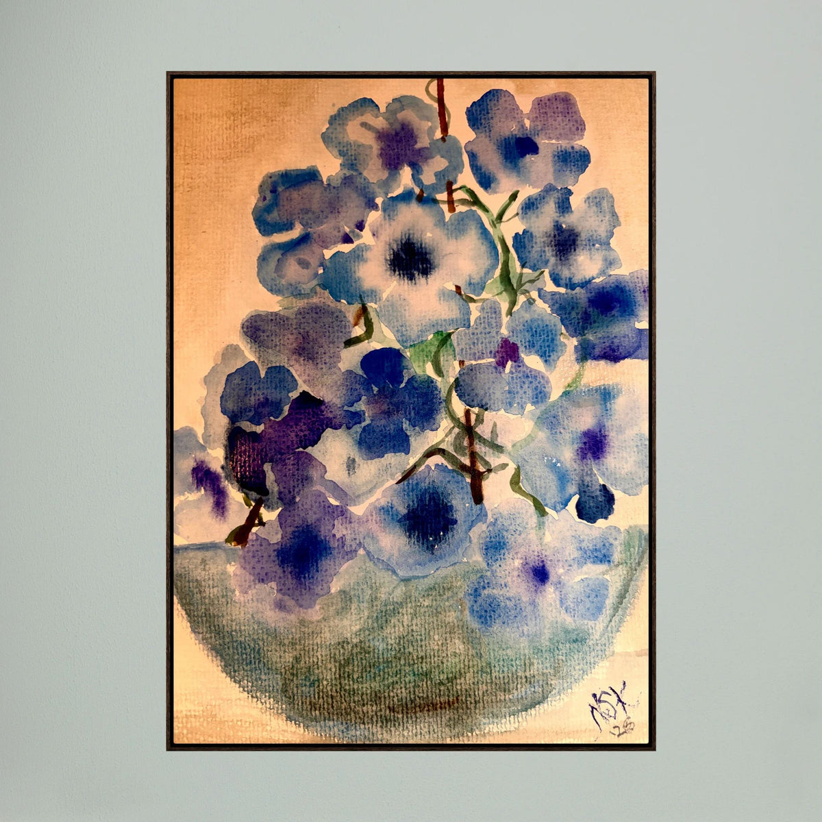Saphire Blossom- CANVAS - ( many size and frame options)